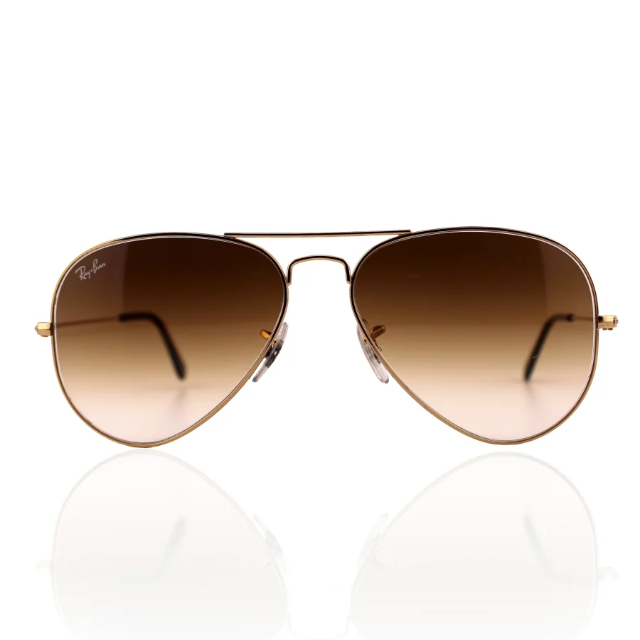 2000s gold aviator sunglasses with gradient brown lenses